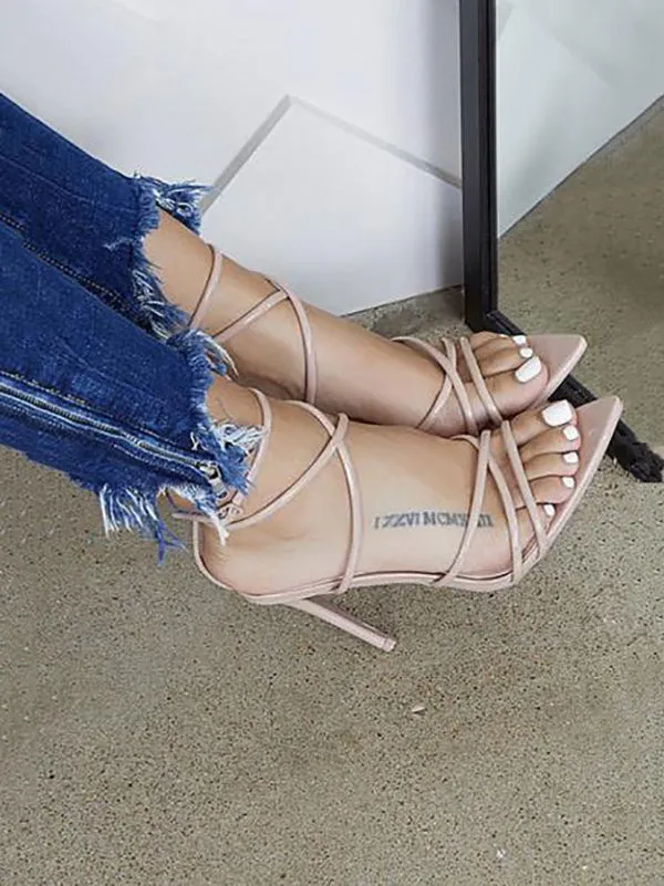 Amozae-Pointed Toe Stiletto Heel Sandals