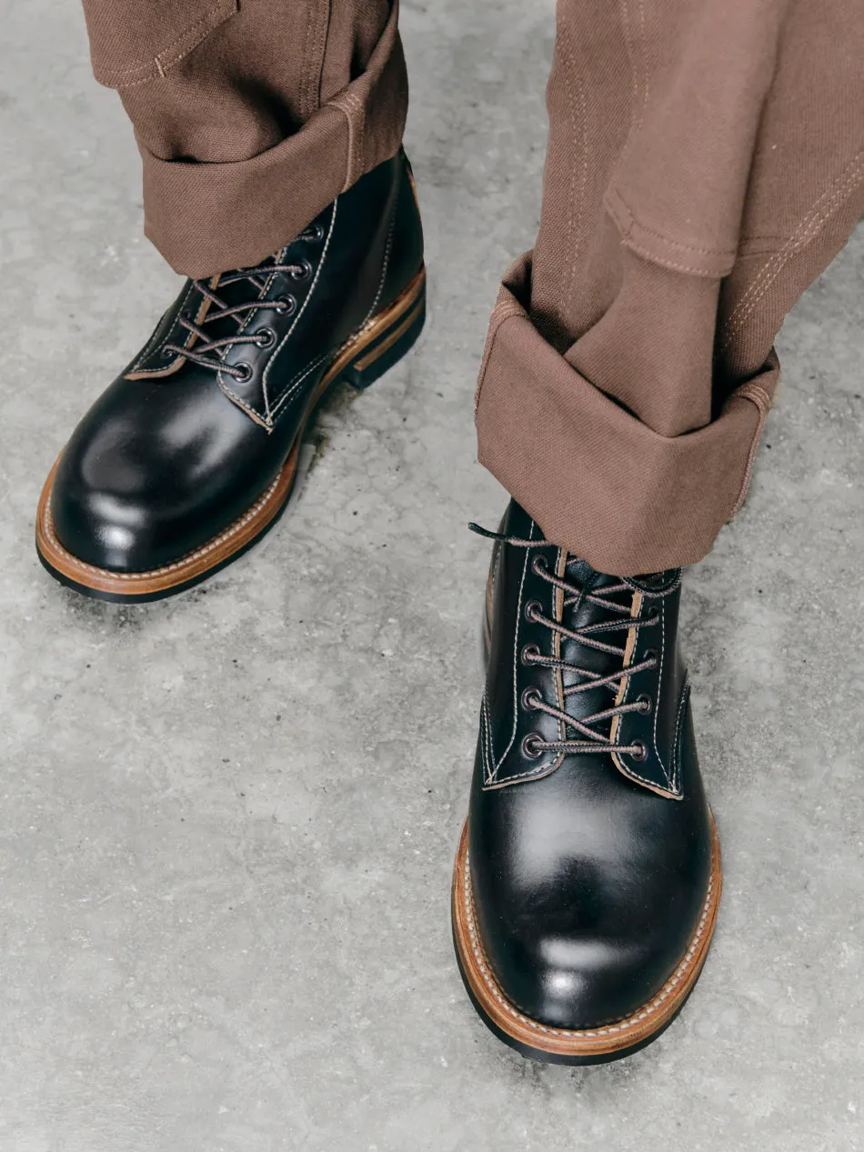 Broad Round Toe Derby Boots