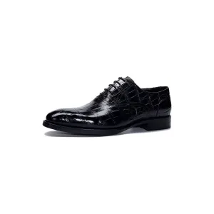 CrocDress Luxe Crocodile Pattern Formal Oxford Shoes