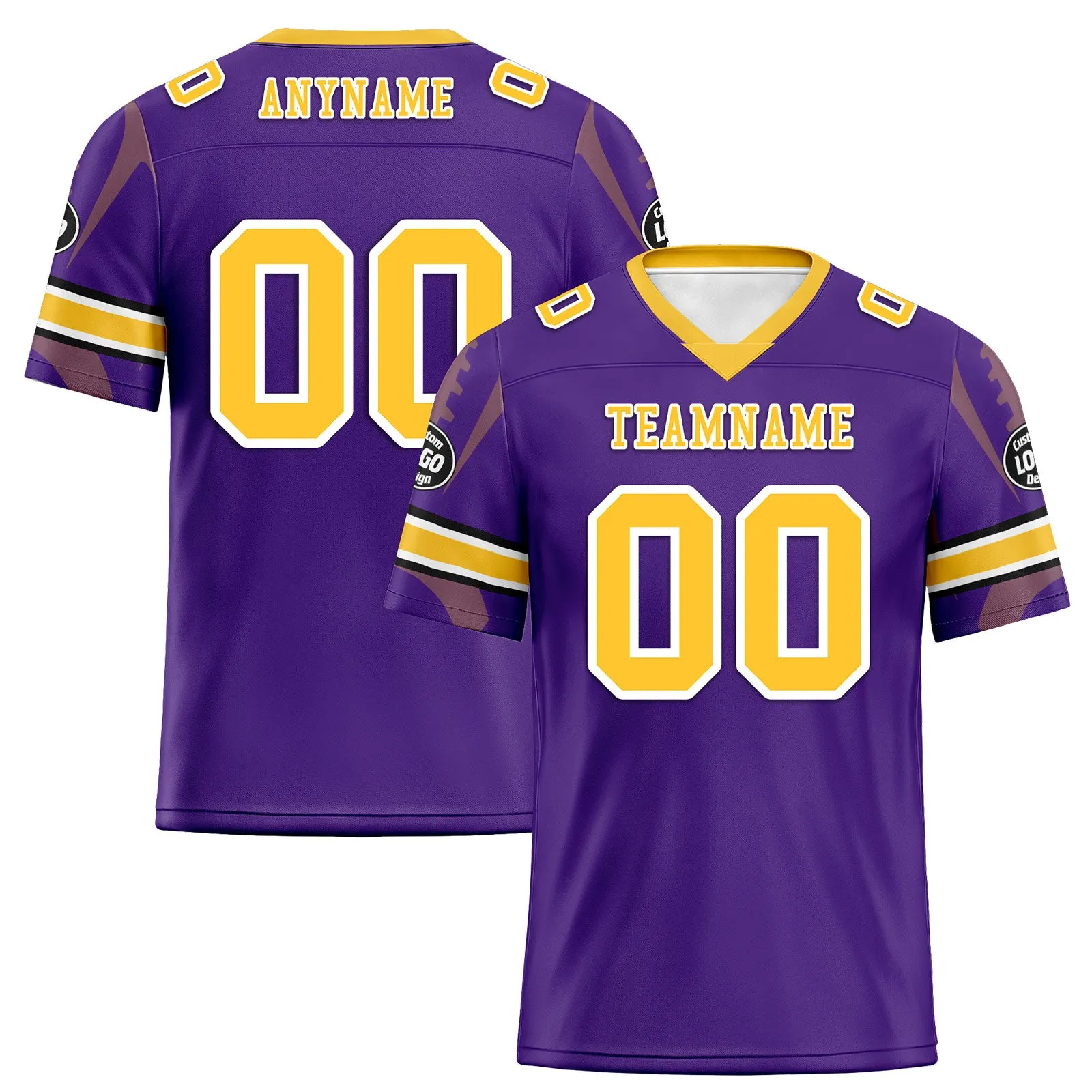 Custom Purple Minnesota Football Jersey and Sports Shoes Combo Offer Personalized Combo ZH-D025008-15