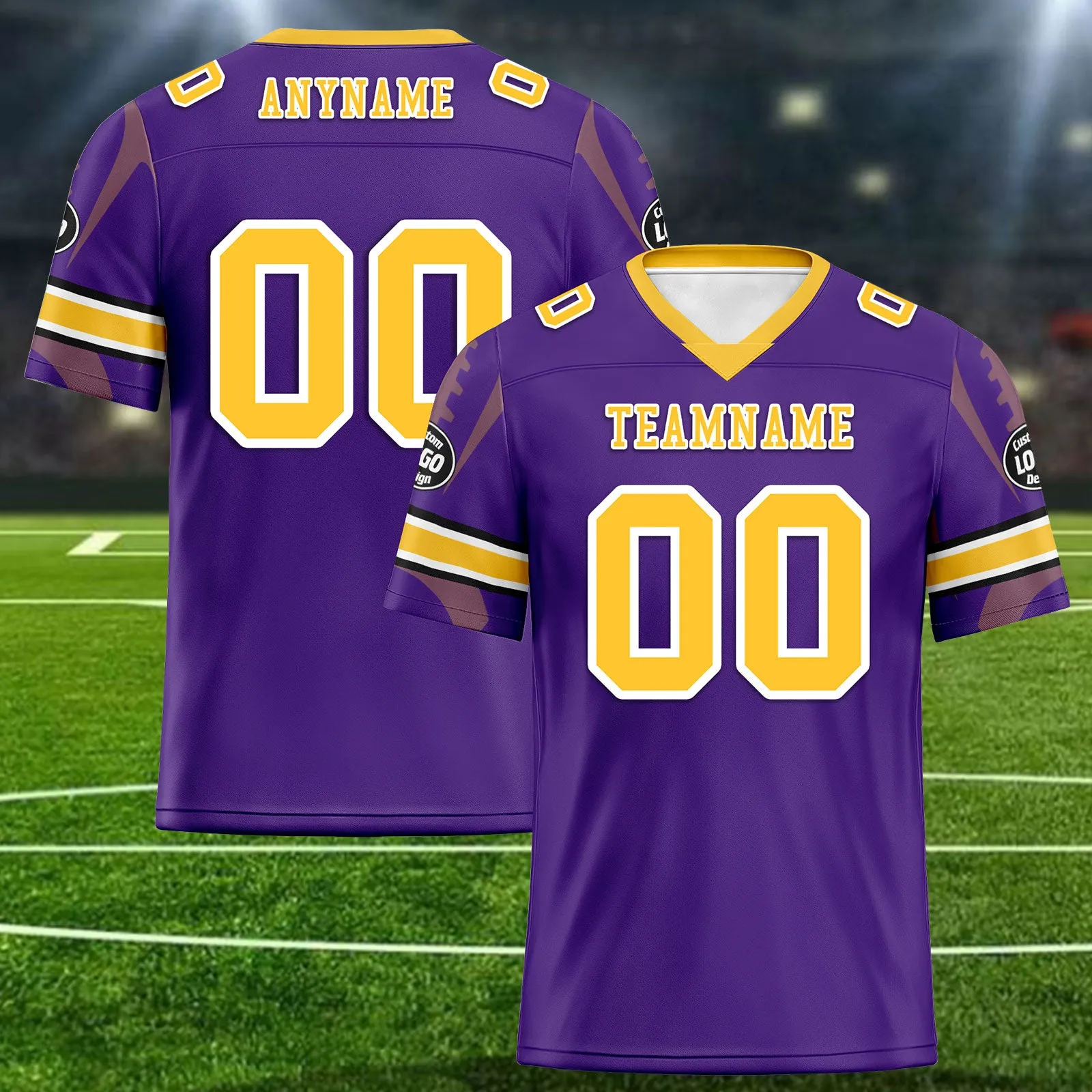 Custom Purple Minnesota Football Jersey and Sports Shoes Combo Offer Personalized Combo ZH-D025008-15