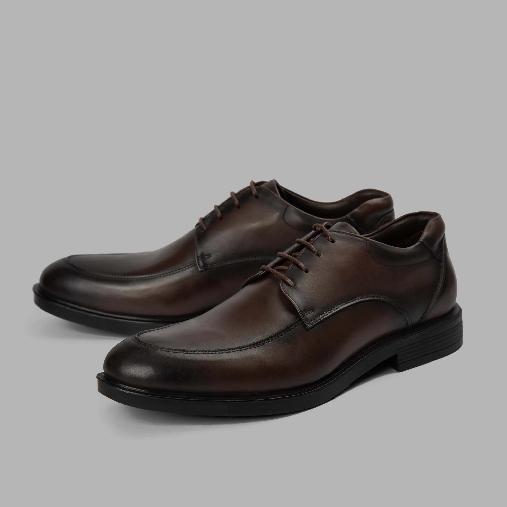 Derby Moc Toe Shoes - Brown