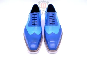 Dublin II- Blue Wingtip Oxford Shoes