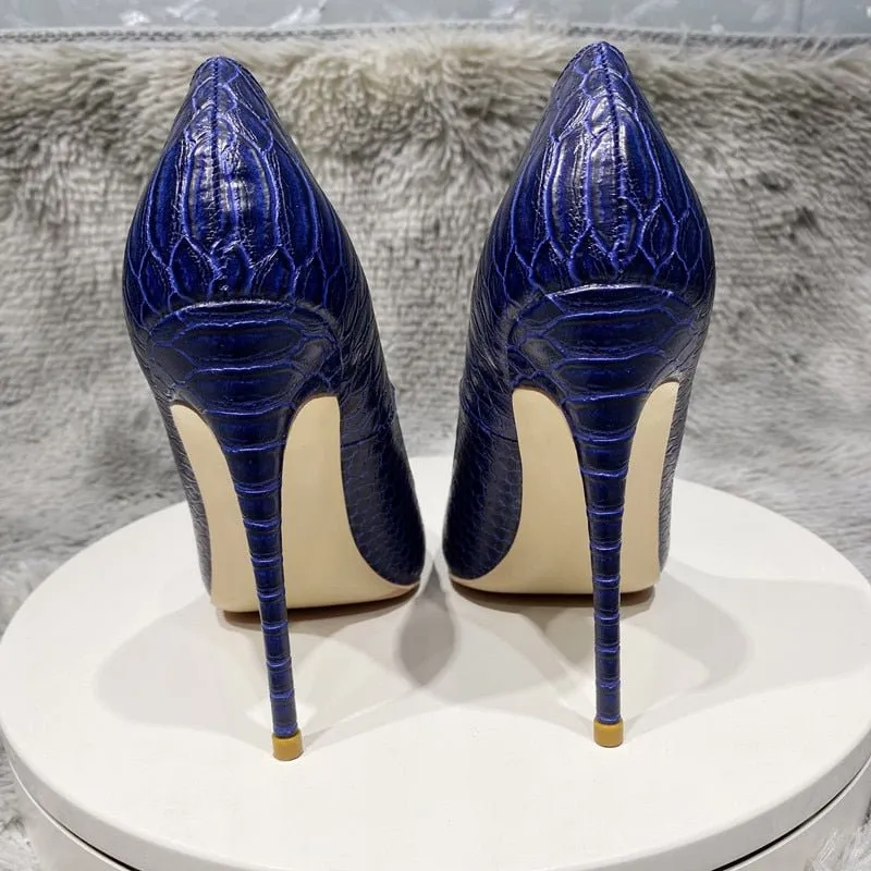 Exotic CrocLuxe Pointed Toe Stiletto Pumps