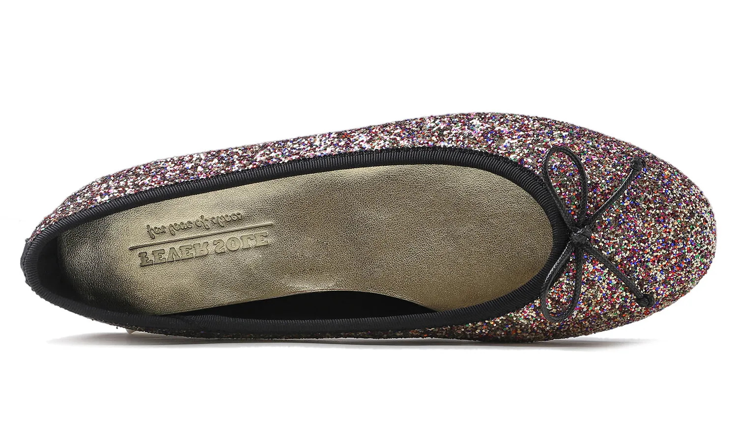 Feversole Women's Sparkle Memory Foam Cushioned Colorful Shiny Ballet Flats Glitter Multi Black