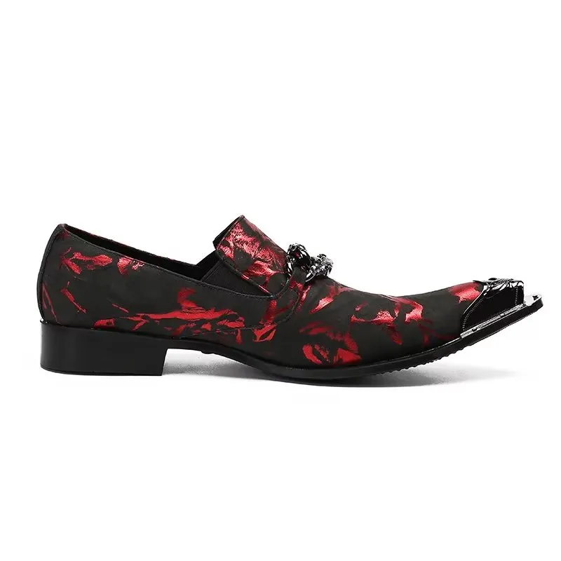 Luxe Exotic Pattern Genuine Leather Slip-on Dress Shoes