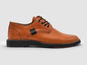 Men's Derby Leather Dress Shoes - Orange