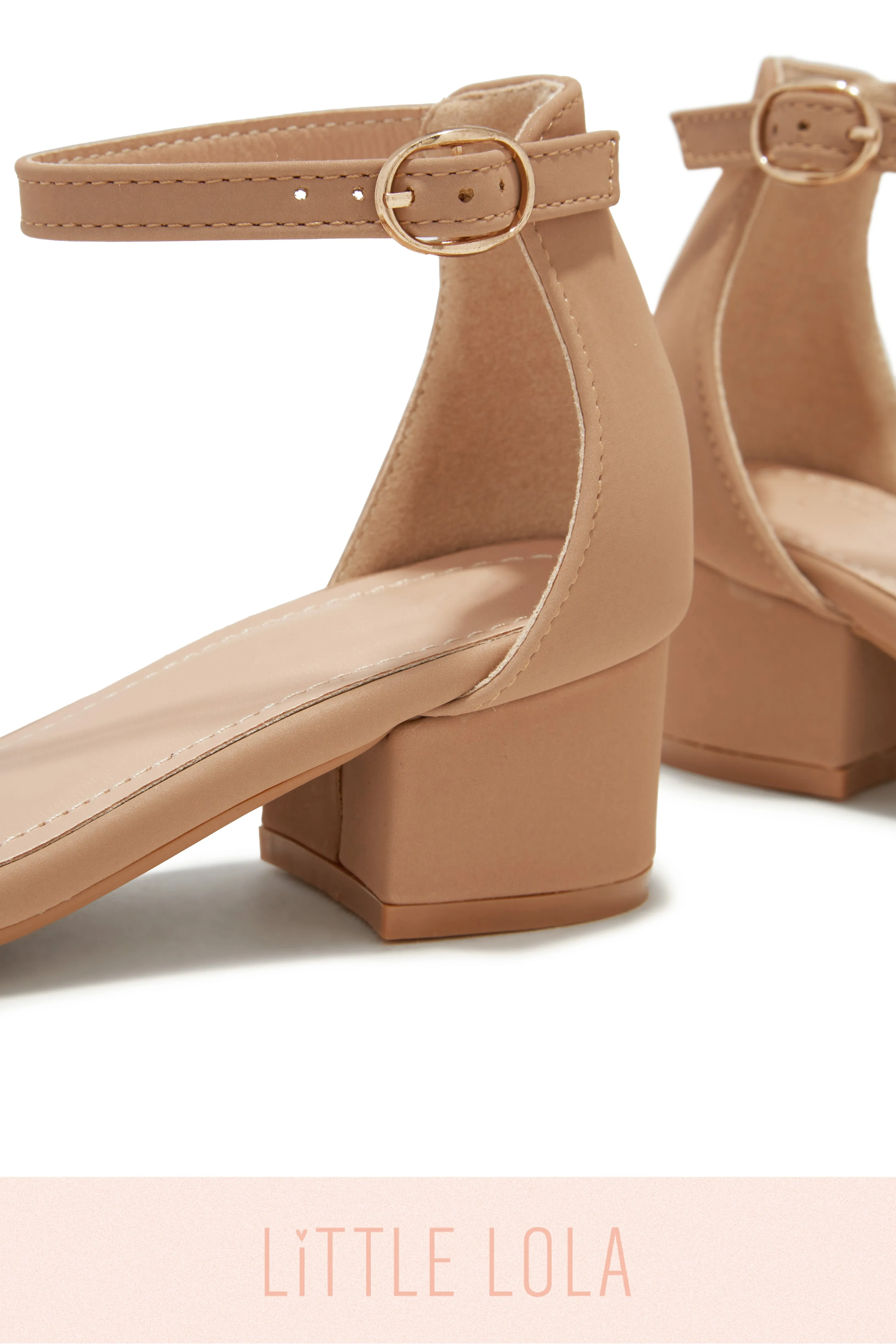 Mini Ava Block Heels - Nude