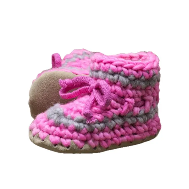 Padraig Cottage Children's Slippers - Pink Stripe