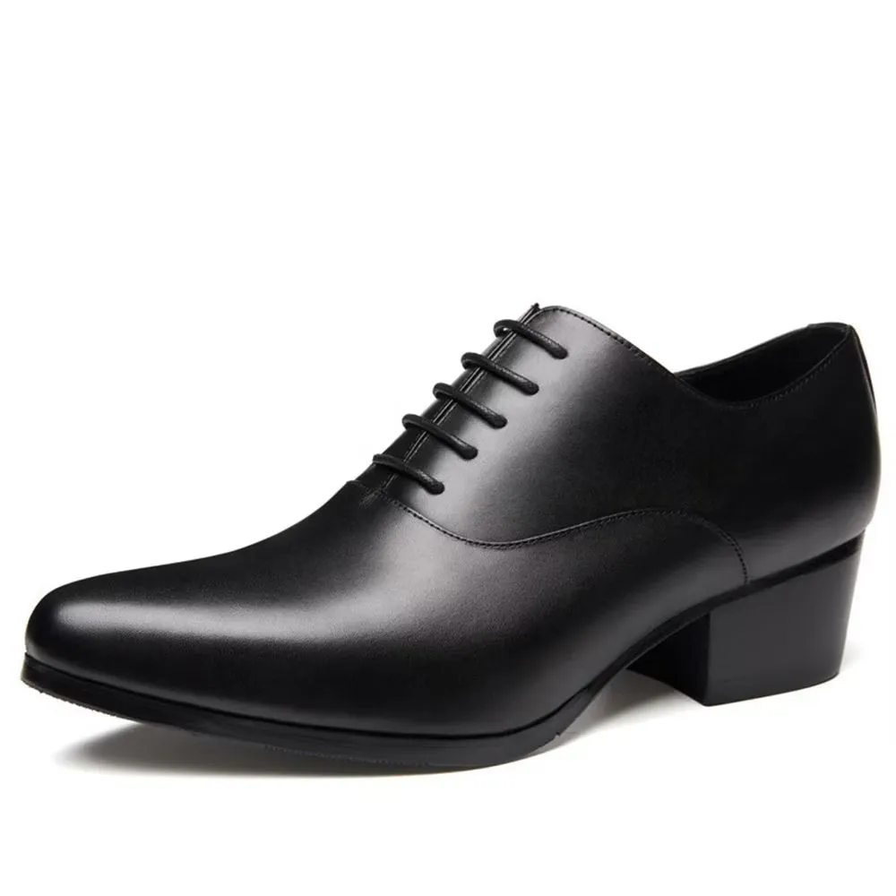 Refined Leather Pointed Toe Chic Oxford Dress Shoes