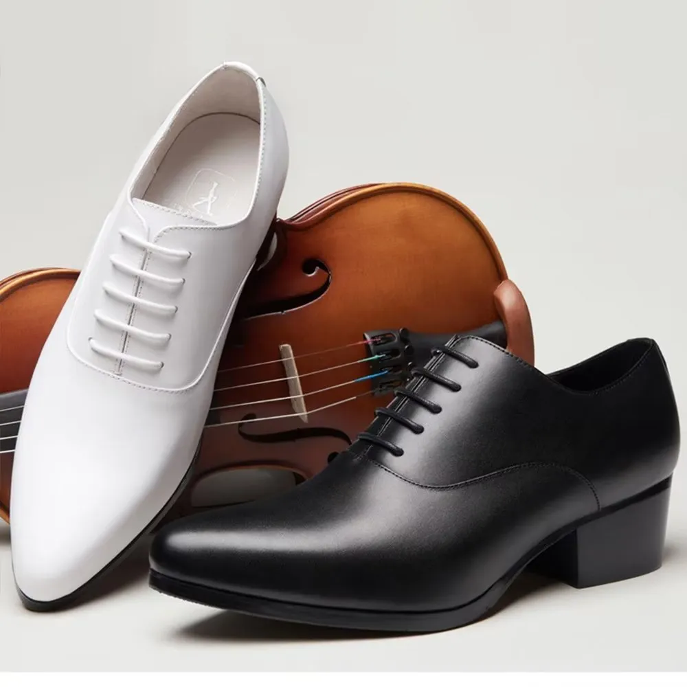 Refined Leather Pointed Toe Chic Oxford Dress Shoes