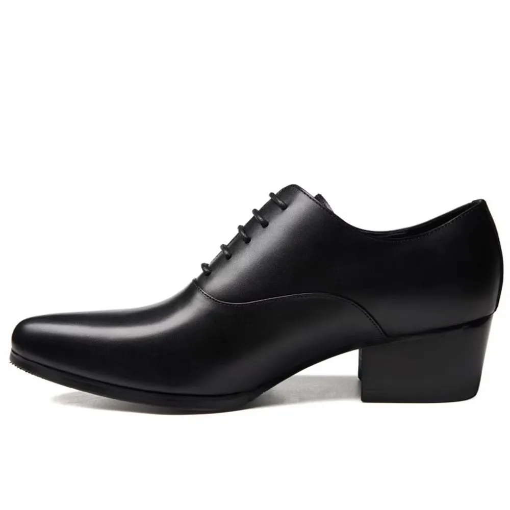 Refined Leather Pointed Toe Chic Oxford Dress Shoes