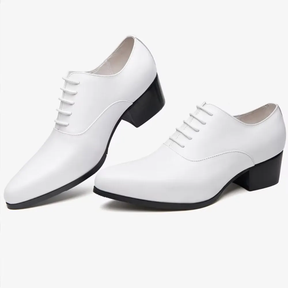 Refined Leather Pointed Toe Chic Oxford Dress Shoes