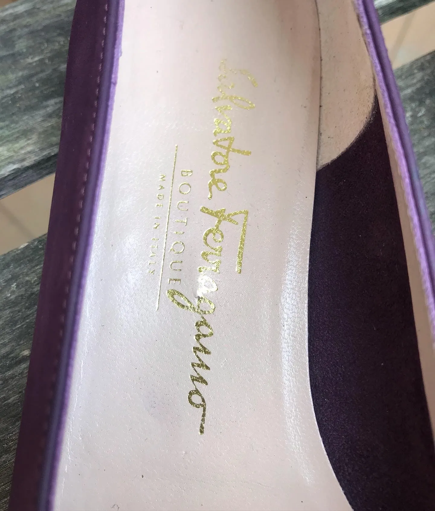 SALVATORE FERRAGAMO Patent Leather Suede Ballet Flats