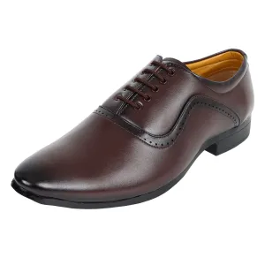 Somugi Brown Lace up Formal Shoes for Men made by Artificial Leather