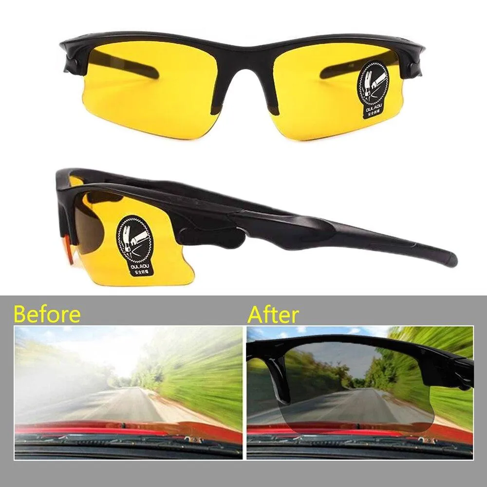 Unisex Day Night Anti-Glare Night Vision Driving Enhanced Light Glasses