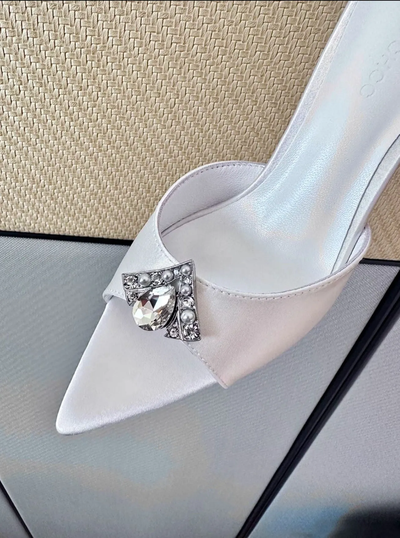 Victoria Satin Heels in White