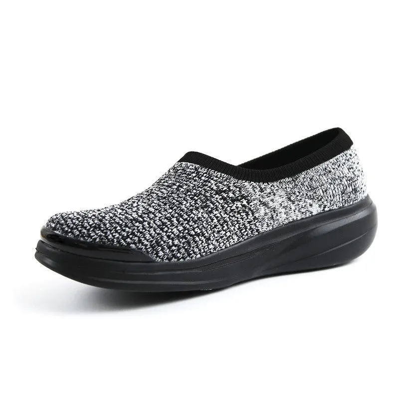 Women's linen fabric anti-skid breathable platform leisure loafers