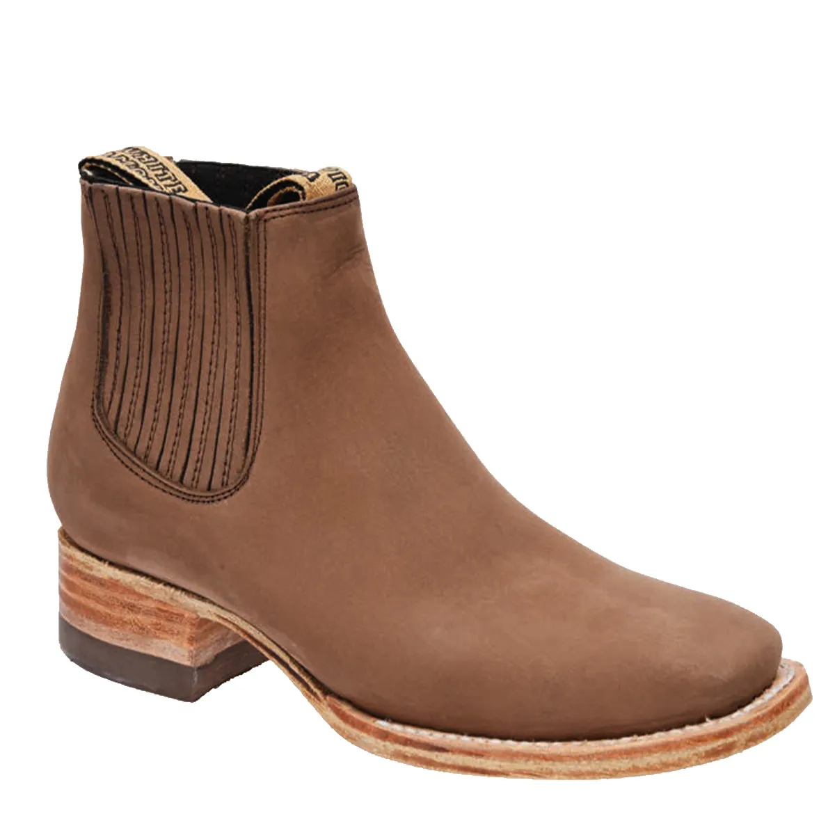 Women's Nogal Brown Square Toe Booties