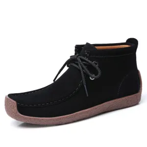 Women's suede stylish trending joker comfortable leisure high top shoes